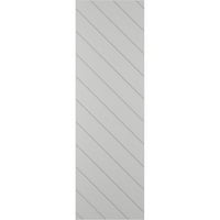 Ekena Millwork 15 W 49 H True Fit PVC dijagonalna ploča modernog stila fiksne kapke, hailstorm siva