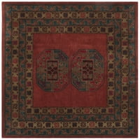 Baština RORIE geometrijska prostirka vune, crvena, 6 '6' kvadrat