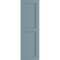 Ekena Millwork 18 W 42 H True Fit PVC dvije jednake rolete sa ravnim panelom, mirno plava