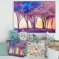 PROIZVODART Šarene plave stabla apstraktna šumska pejzaža Moderna uokvirena platna zidna umjetnička štampa