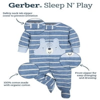 Gerber Newborn Baby Boys Organski Pamuk Sleep ' N Play Footed Pidžama