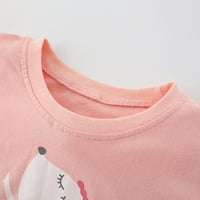 Male Devojčice Majice Deca Deca Letnja Roze Dečija Odeća Dečija Kratka Rukava Majica Crtić Crewneck Shirt