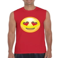 Arti-Muška grafička majica bez rukava, do muške veličine 3xl - Emoji nasmijano lice