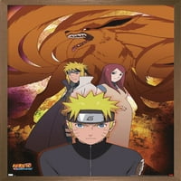 Naruto Shippuden - Zidni poster s grupom devet repova, 22.375 34 uokviren