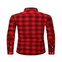 Woobring Muškarci vrhovi reverske košulje Redovna fit tunika majica Mens Classic Travel Bluze Crna Red