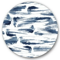 Designart 'Blue Abstract Aquatic Texture' Modern Circle Metal Wall Art-disk of 36