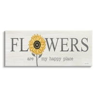 Stupell Flowers My Happy Place Sunflower Botanical & Floral Painting Gallery Wrapped Canvas Print Wall
