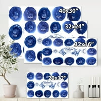 Designart 'zbirka astroloških znakova na plavim krugovima' moderni platneni zidni umjetnički Print
