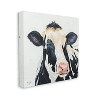 Stupell Industries Farm Cow Head Closeup Country animal Portrait Canvas Wall Art, 24, dizajn Diane Fifer