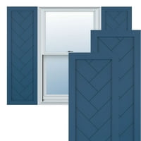 Ekena Millwork 18 W 79 H True Fit PVC jedno ploča HERINGSBONE Moderni stil fiksne kapke, boravak plava