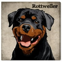 Wynwood Studio životinje zid Art platno grafike 'Rotvajler' psi i štenci - crna, braon
