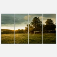 Designart 'Beautiful Sunrise in the farm' Landscape Canvas Art Print