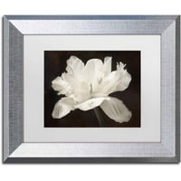 Zaštitni znak Likovna umjetnost 'Bijeli tulip I' Canvas Art by Cora Niele, bijeli mat, srebrni okvir