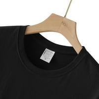 Aaimomet Proljetne košulje za žene smiješne majice Print za žene kratki rukav vrhovi košulje Cwer izrez kauzalna bluza, crna XL