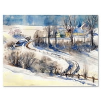 Seoski Put U Zimskim Vremenima Pejzaž I Slikarstvo Platno Art Print
