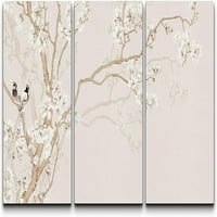 PixonSign Canvas Print Wall Art Bird in Cherry Blossom Tree minimalizam ilustracije prirode divljina moderna
