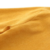 Avamo dame bluza dugme dole majice dugi rukavi vrhovi kancelarija labava tunika majica jednoredni rever vrat Žuti XL