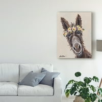 Židobrana likovna umjetnost 'Donkey Rufus cvjetna kruna' Canvas Art by Hippie Hound Studios