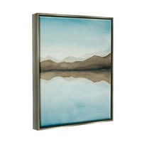 Stupell Industries Lakeside Mountains Reflection pejzažno slikarstvo sjaj sivo plutajuće uokvireno platno Print Wall Art, dizajn Grace Popp