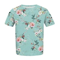 Žene Summer plus Size Tunic Tops kratki rukav za posadu vrat Casual meka majica bluza