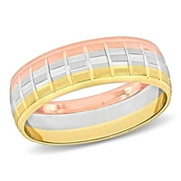 Miabella ženski 10kt Trotonski Zlatni vjenčani prsten sa fasetom