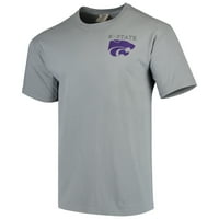 Muška siva Kansas State Wildcats Team Comfort boje kampus krajolik T-Shirt