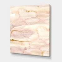 Designart 'Pastel Abstract With bež Pink and Yelllow Spots' Modern Canvas Wall Art Print