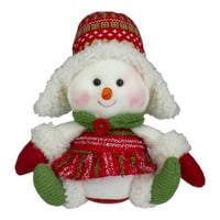 Sjevernight 8 Crvena i zelena sjedeća snježna djevojka božićna figura