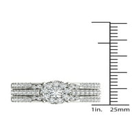 Carat TW Diamond single Halo 14kt set Zaručničkog prstena od bijelog zlata