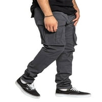 Muškarci teretna hlače sa džepovima Solid Bool Labavicking Trowger Dukserice Ležerne pantalone za uličnu