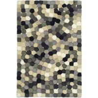 Soho piksela Geometrijska prostirka vunene vune, bjelokosti siva, 2 '3'