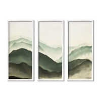 Stupell Industries Foggy Mountains krajolik akvarelna slika meke četke, 24, dizajn JJ Design House LLC