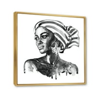 Designart 'portret Afro američke žene XII' moderni uramljeni platneni zidni umjetnički otisak