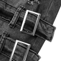 IFShaion Cargo Hlače za muškarce Novi modni dan Duksevi Dugme patentni patentni pantalone za ličnost Sivi