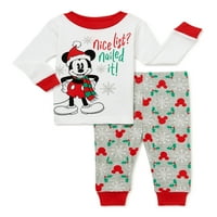 Mickey Mouse Baby and Todler Boys 'Pamučni božićni pidžamski set, dvodijelni