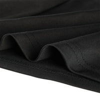 Ženski naborani prednji V izrez gornji Dugi rukav tanke bluze majice XL Crna