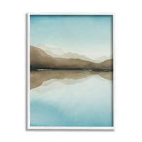 Stupell Industries moderne planine odraz jezera slika bijeli uokvireni umjetnički Print zidna umjetnost,