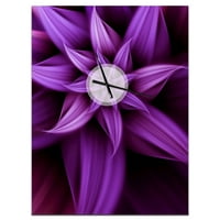 Designart' Fractal Flower Purple ' Moderni Zidni Sat
