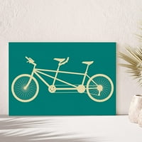 PixonSign Canvas Print Wall Art Bike Line Art na zelenoj pozadini transport ilustracije divljine moderna