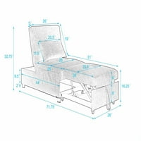 Aukfa Futon stolica sa lumbalnim jastukom i bočnim džepovima - konvertibilna stolica spavač krevet za
