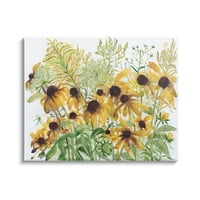 Stupell Industries slojevita žuta Daisy Blooms Wildflower Herb klice slika Galerija umotana platnena štampa