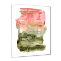 DesimanArt 'Crveni ružičasti i zeleni apstraktni oblaci' Moderni uokvireni umjetnički print