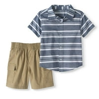 Pletena košulja i šorc za male dječake sa kratkim rukavima, komplet odjeće