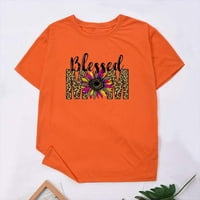 Odeerbi Muške grafičke majice Casual Fashion Print Okrugli majice kratkih rukava Narandžasta
