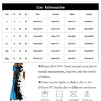 Clearance Rainbow Dress ženska ljetna Ležerna štampana V-izrez s kratkim rukavima za ljuljanje tamnozelena