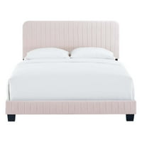 Modway celine kanal tufati performanse baršunaste bračni krevet u ružičastoj boji