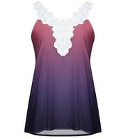 Ženske Ljetne Čipkaste Majice Seksi Bez Rukava Casual Camisole Top Modni Gradijent Tie Dye Tunic Prsluk