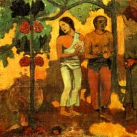 Tahitian pastoralni detalj Poster Print Paul Gauguin