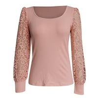 Dry Tech Shirts Women Fall Season Lace Slim Sleeve Hollow Out Floral Pattern Bluza Za Žene Tops Dressy