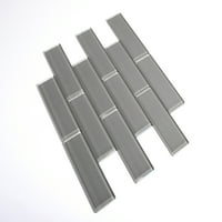 Tiles - Sample-Premium Series 2 6 Glass Subway Tile in Dark Grey